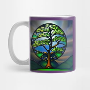 Stained Glass Tree of Life Illuminated by the Sun Mug